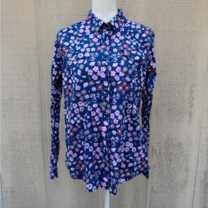 Floral Button-Down Shirt - Blue/Pink